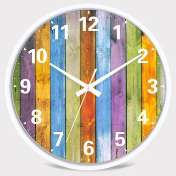 Modern Kitchen Wall Clocks Round Silent Bedroom Chic Plastic