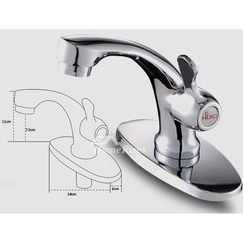 Cheap Bathroom Faucets Silver Chrome Brass Centerset Single Handle