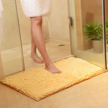  Bath Mats Beige/Green/Orange/Purple Chenille Square Modern