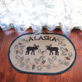 Oval Bath Mat Linen Non Slip Unique Designer Decorative Washable