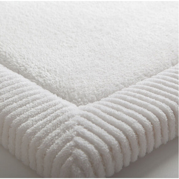 Shaggy Bath Mat White/Gray/Brown/Light Blue Square Cotton Soft