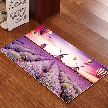 Modern Bath Mat Square Patterned Unique Multi-Color Non Slip