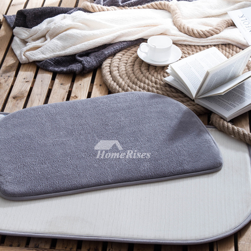 Brown Grey Purple Bath Mat Polyester 2 Pcs Absorbent Washable