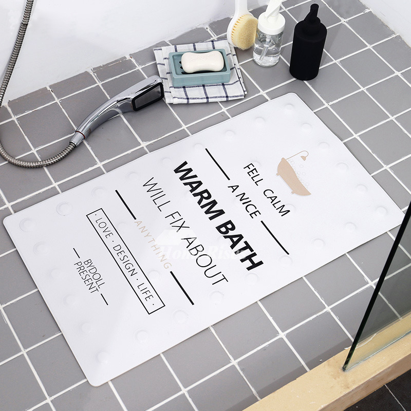 Bath Spa Mat Square PU Floor Non Slip Suction Cup Modern