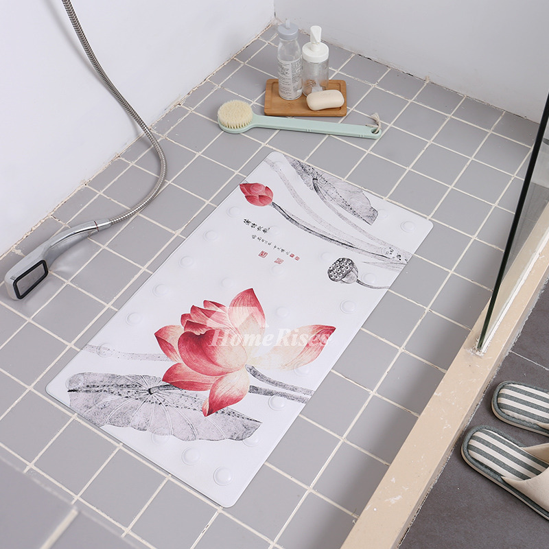 Cute Bath Mats Kids Toilet PU Non Slip Suction Cup Square Floor