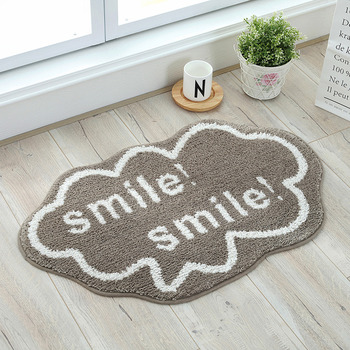 Shower Bath Mat Cloud Floor Polyester Grey/White Modern Absorbent