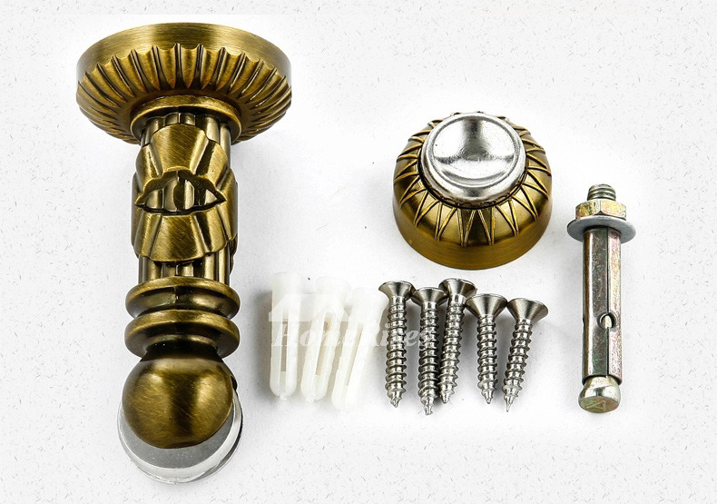 Vintage Door Stops Carved Zinc Alloy Gold Silent Antique