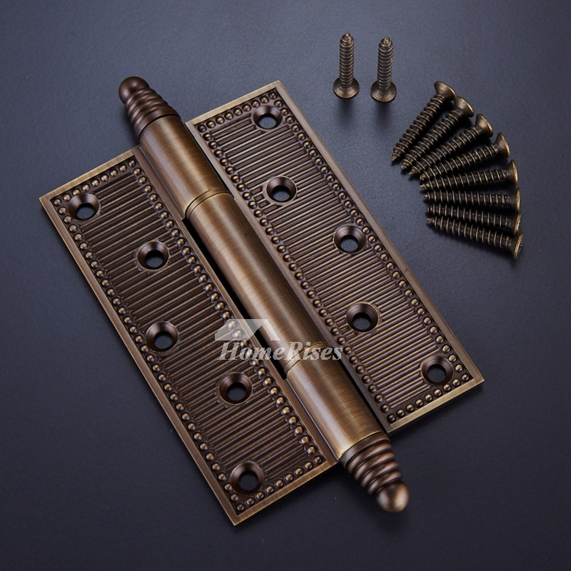 Antique Door Hinges Carved Brass 5 Inch Copper Security 2 Pcs