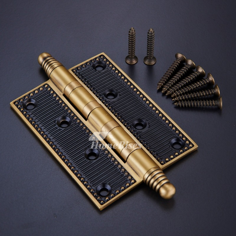 Black Door Hinges Brass Painting Silent 2 Pcs Hardware Decorative