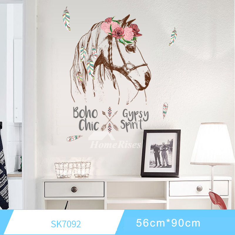 Animal Wall Stickers Panda Book Shelf Horse Pvc Study Room Home Decor