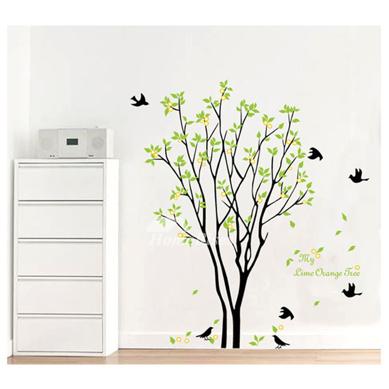 Flower Wall Stickers Tree/Plant Self Adhesive Living Room PVC