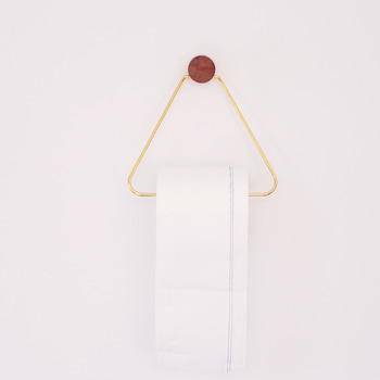 Triangle Brass Toilet Paper Holder Polished Gold Unique In Wall Modern