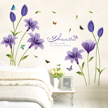 Flower Wall Stickers Butterfly/Letter/Plant For Bedroom Decor Art