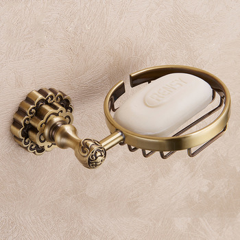 LTJ Gold / Black Brass Wall Mount Luxury Draining Soap Dish