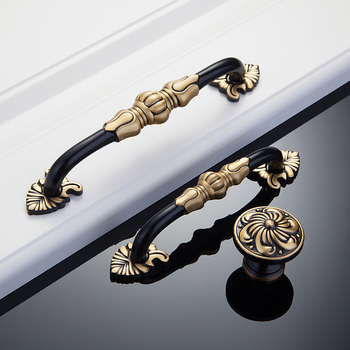 Black Gold 5 Inch Brass Cabinet Pulls, Luxury Kitchen Cabinet Door Handles, Bathroom Unique Antique Drawer Pulls Decorative Dresser Knobs