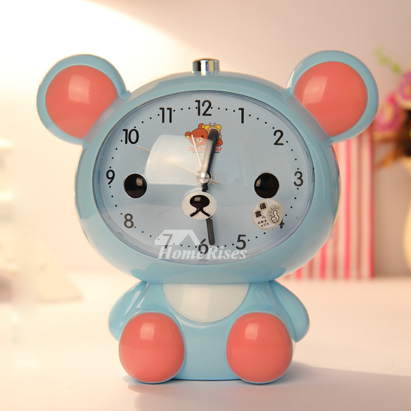 Cute Alarm Clock Kids ABS Plastic Silent Heavy Sleepers ...