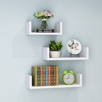 Wall Mount With Shelf Rectangular Decorative Wood Painting Modern
