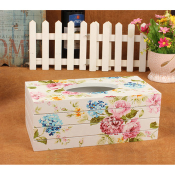 Wooden Tissue Box Crafts Rectangular Carved Bedroom Decorative