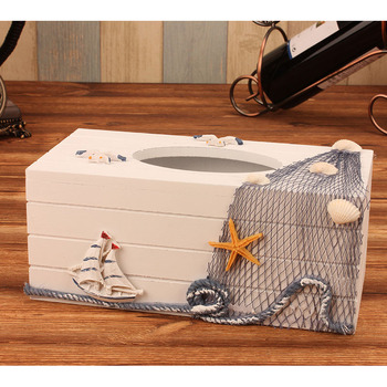 White Tissue Box Cover Wooden Carved Decorative Rectangular Modern
