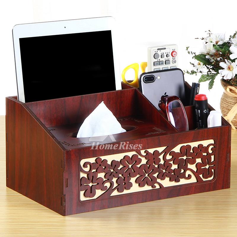 Vintage Carved Wooden Tissue Box Living Room Decorative 