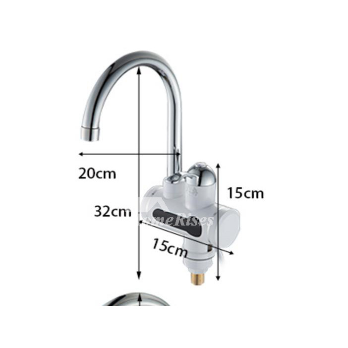 Gooseneck Kitchen Faucet Plug In Rotatable White Chrome Brass