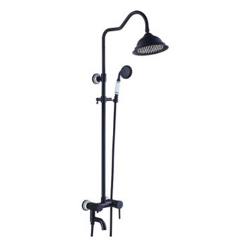 Designer Oil-Rubbed Bronze Wall Mount Black Shower Faucet