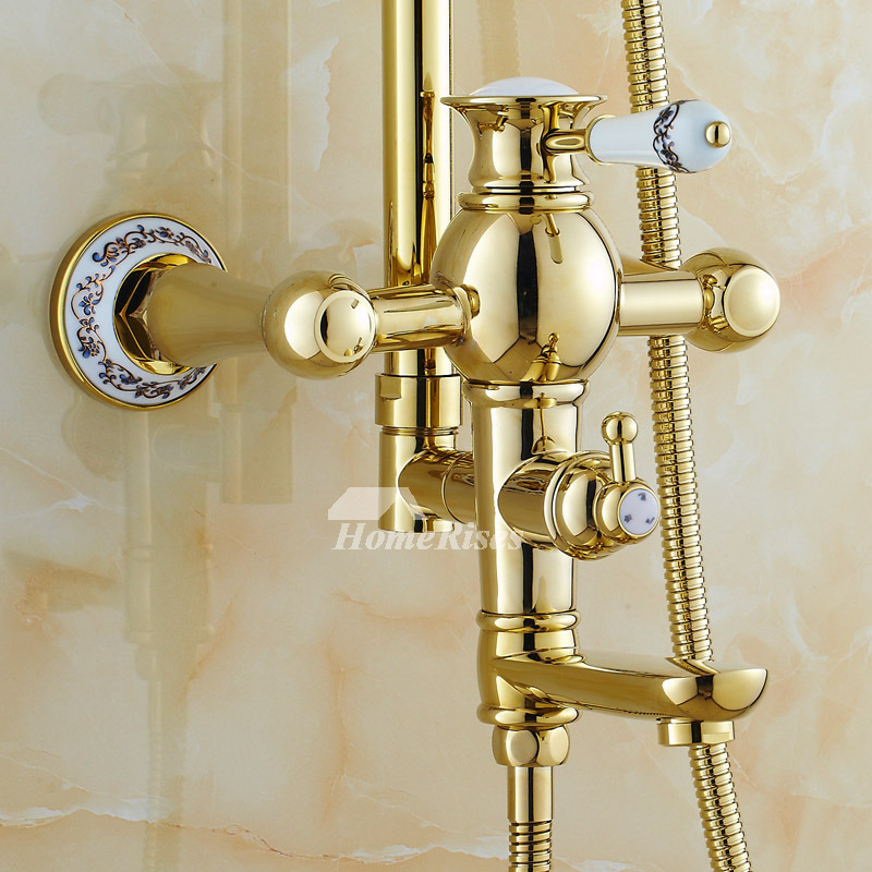 Polished Brass Golden Single Handle vintage Shower Faucets
