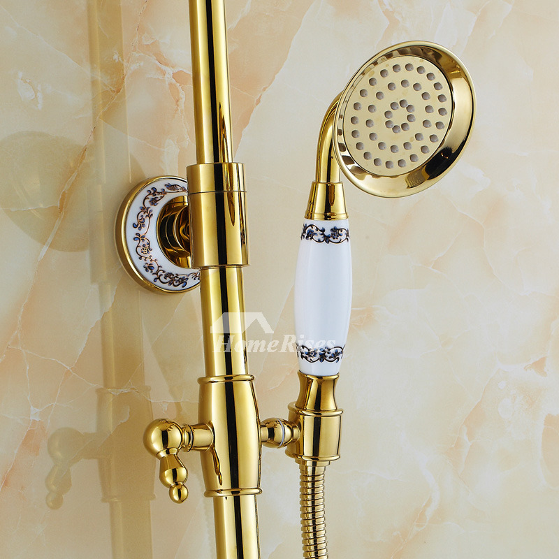 Polished Brass Golden Single Handle vintage Shower Faucets