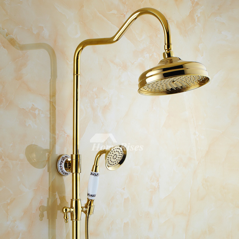 Polished Brass Golden Single Handle vintage Shower Faucets