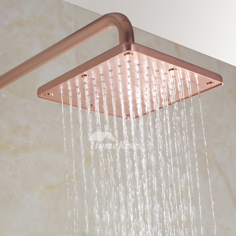 Exquisite Champagne Gold Wall Mount Aluminum Shower Faucet
