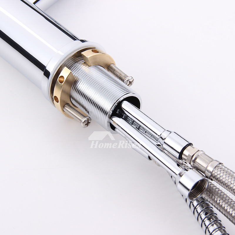 Bathroom Faucet With Sprayer Silver Single Hole Chrome Vessel