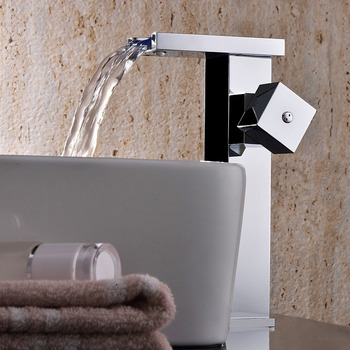 Square Bathroom Faucet Silver Bathroom Brass Chrome Single Handle