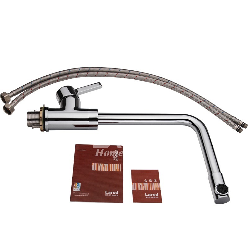 Single Handle Kitchen Faucet Silver Brass Chrome Vessel Discount