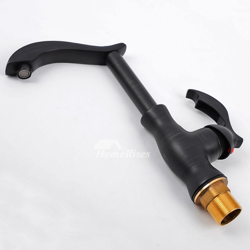 Matte Black Kitchen Faucet Gooseneck Single Handle Vessel Painting