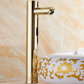 Touchless Bathroom Faucet gold polished brass hands free battery best