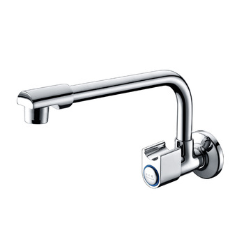 Single Hole Kitchen Faucet Wall Mount Rotatable Brass Chrome 1 Hanle