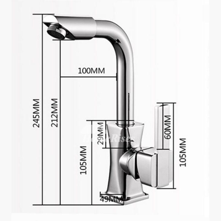 Cheap Kitchen Faucets Silver Modern Vessel Rotatable Chrome Brass