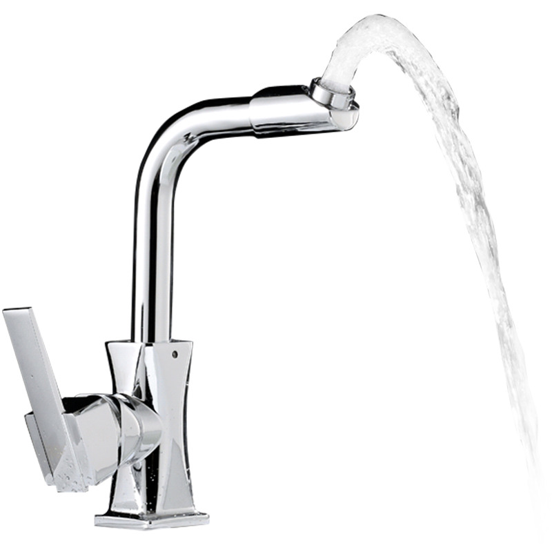 Cheap Kitchen Faucets Silver Modern Vessel Rotatable Chrome Brass