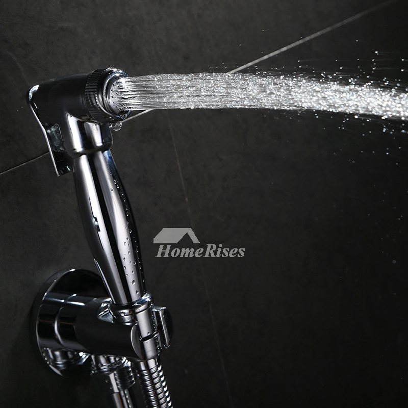 Conceal Install Wall Mount Silver Chrome Bathroom Bidet Faucets