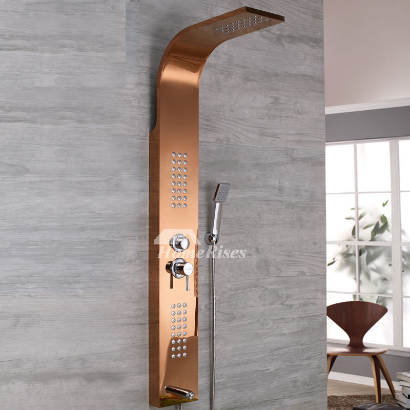 Shower Panel System Rose Gold SPA Stainless Steel Bathroom