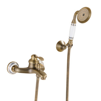 Brushed Best Bathtub Faucet Vintage Antique Brass Wall Mount 