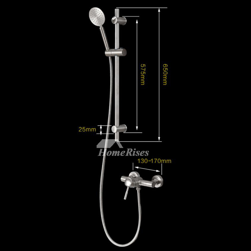 Discount Shower Faucets Stainless Steel Silver Wall Mount Modern