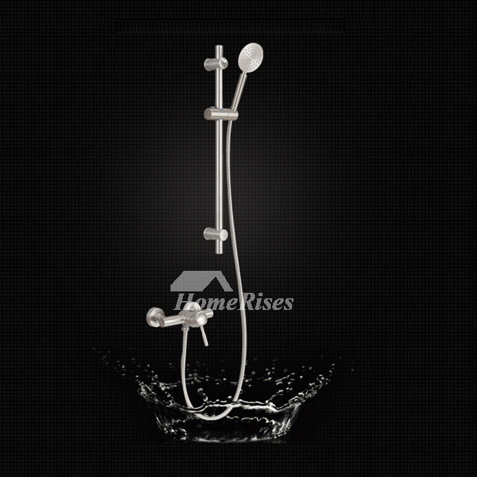 Discount Shower Faucets Stainless Steel Silver Wall Mount Modern