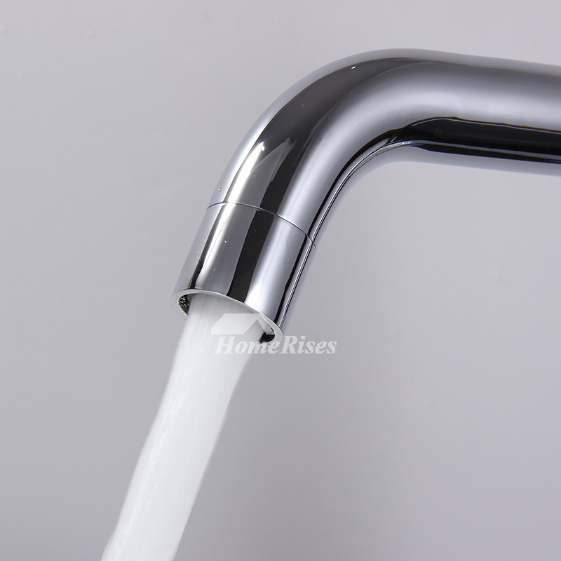 Single Handle Bathroom Faucet Vessel Chrome Single Hole Silver
