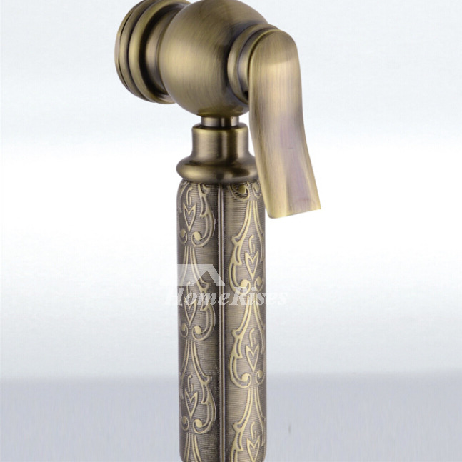 Antique Brass Wall Mount Carved Bidet Faucet Bathroom Designer