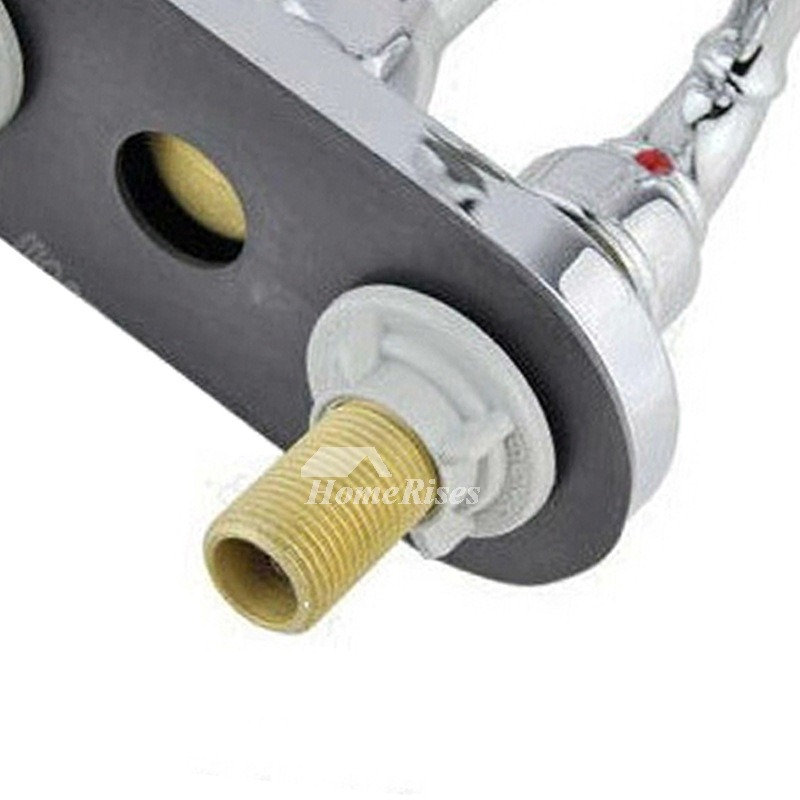 Silver Chrome Two Handle Bathroom Sink Faucet Centerset Brass