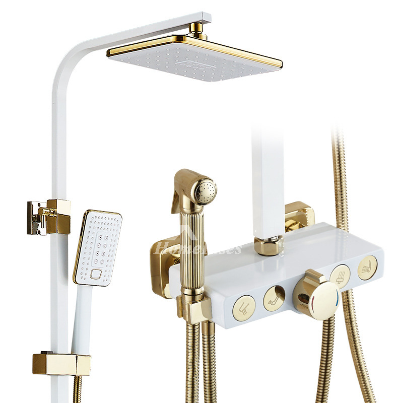 Best Shower System White Painting Wall Mount Single Handle