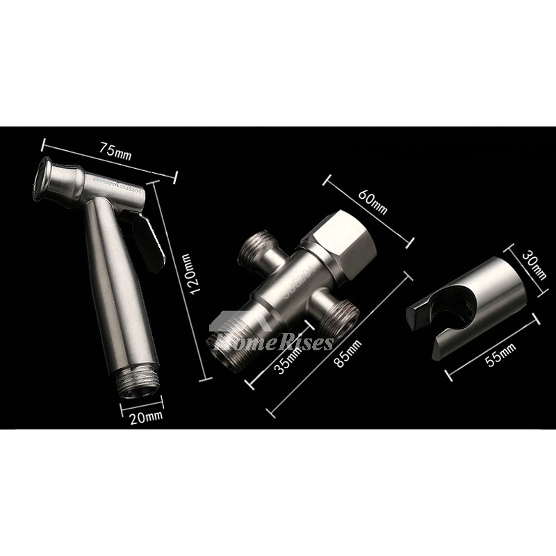 Bathroom Bidet Spray Wall Mount Stainless Steel Brushed Modern