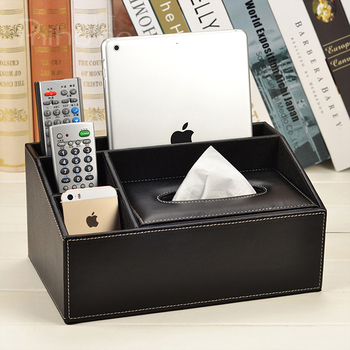 White Tissue Box Cover Leather Carved Brown Rectangular Car Best