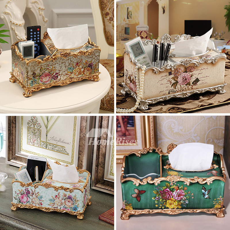 Decorative Tissue Box Resin Hand Made Vintage Facial Cover Holder